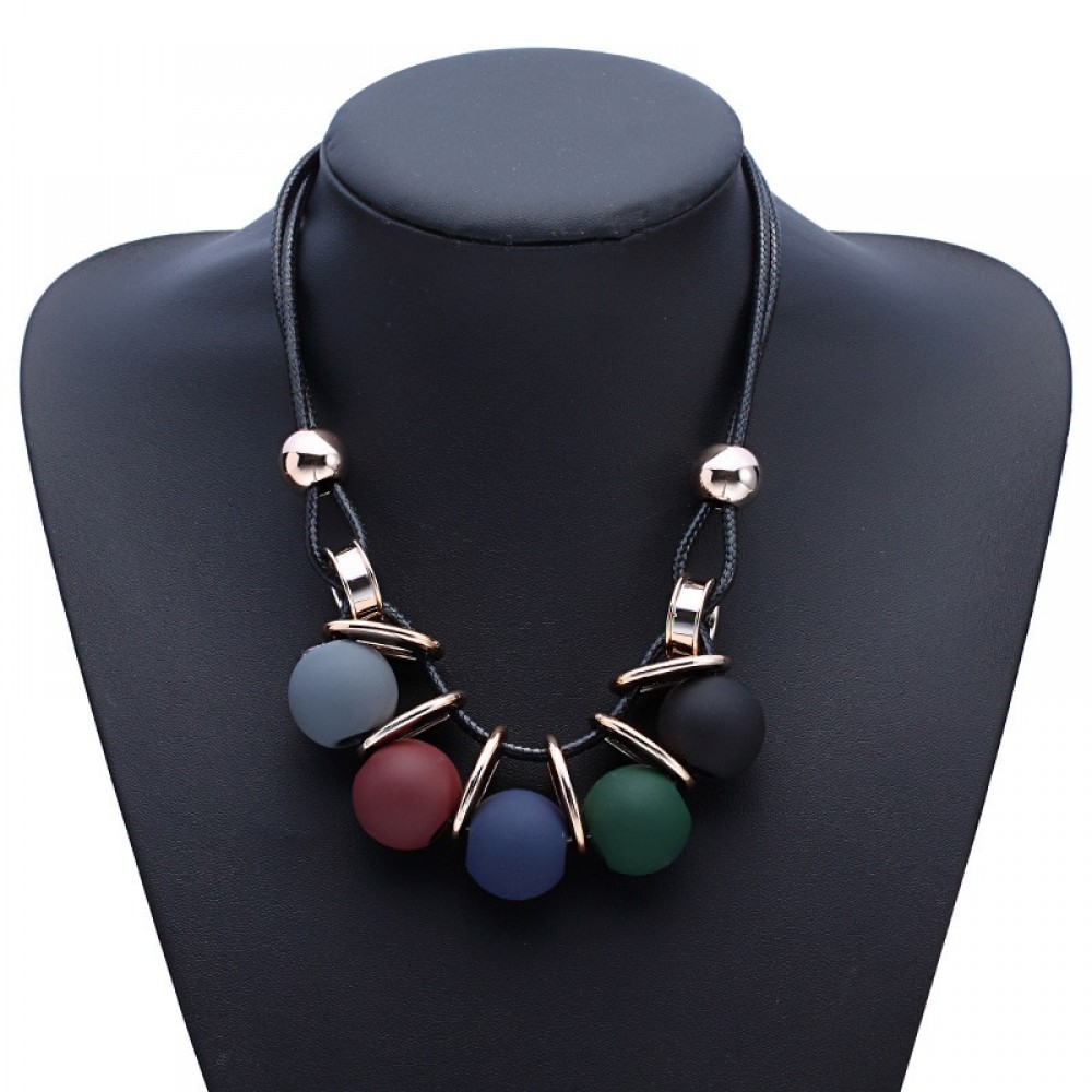 Nuovi cerchi palla perla simulata pendente della collana lunga donna catena nera gioelleria raffinata e alla moda del regalo all