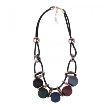Nuovi cerchi palla perla simulata pendente della collana lunga donna catena nera gioelleria raffinata e alla moda del regalo all