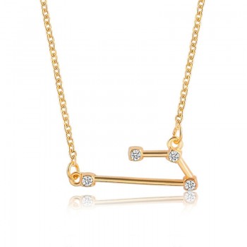 Star Zodiac Sign 12 Constellation Guardian Necklace Crystal Gold Silver Chain Clavicle Choker Necklace Valentines Day Gift