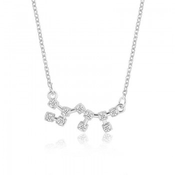 Star Zodiac Sign 12 Constellation Guardian Necklace Crystal Gold Silver Chain Clavicle Choker Necklace Valentines Day Gift