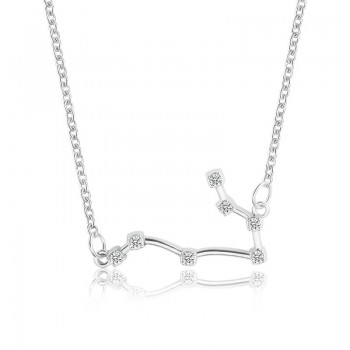 Star Zodiac Sign 12 Constellation Guardian Necklace Crystal Gold Silver Chain Clavicle Choker Necklace Valentines Day Gift