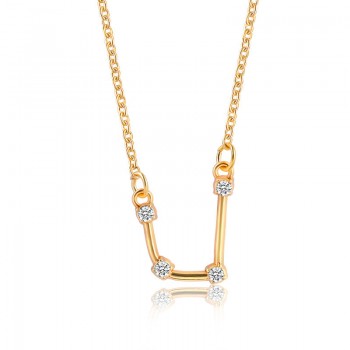 Star Zodiac Sign 12 Constellation Guardian Necklace Crystal Gold Silver Chain Clavicle Choker Necklace Valentines Day Gift