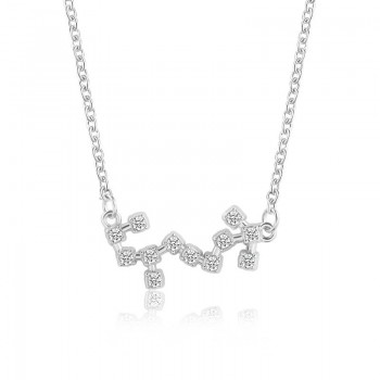 Star Zodiac Sign 12 Constellation Guardian Necklace Crystal Gold Silver Chain Clavicle Choker Necklace Valentines Day Gift