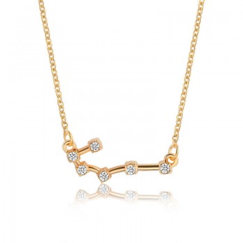 Star Zodiac Sign 12 Constellation Guardian Necklace Crystal Gold Silver Chain Clavicle Choker Necklace Valentines Day Gift