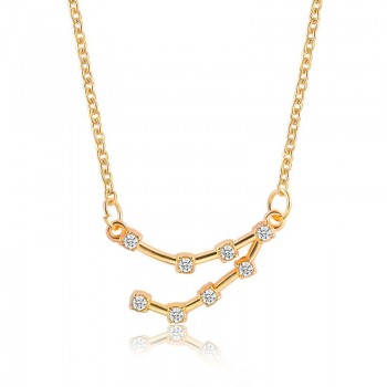 Star Zodiac Sign 12 Constellation Guardian Necklace Crystal Gold Silver Chain Clavicle Choker Necklace Valentines Day Gift