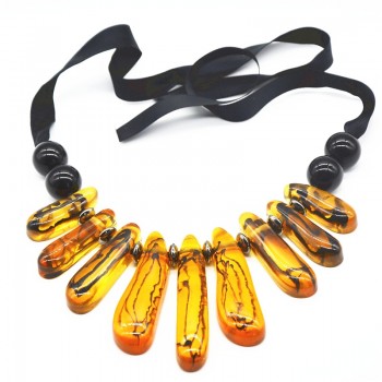 Ufavoirte Exaggeration Choker Necklace Chain Handwoven Necklace Big Rope Chain Resin Necklace Fashion Jewelry Women Necklace