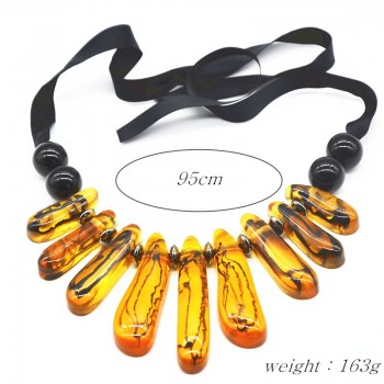Ufavoirte Exaggeration Choker Necklace Chain Handwoven Necklace Big Rope Chain Resin Necklace Fashion Jewelry Women Necklace