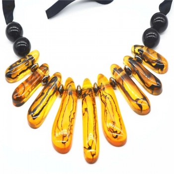 Ufavoirte Exaggeration Choker Necklace Chain Handwoven Necklace Big Rope Chain Resin Necklace Fashion Jewelry Women Necklace