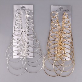 Big Circle Set Fashion Hiphop Goldamp;Silver Color Earrings For Cool Girl Earrings Oorbellen Jewelry Dendientes