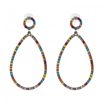 JURAN Fashion Multicolored Crystal Drop Earrings For Women 2019 Trendy Christmas Gifts Girls Hanging Statement Wedding Jewelry