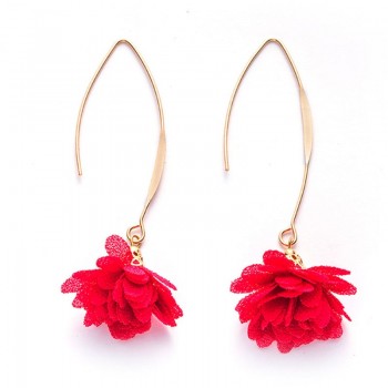 Crazy Feng Flower Lovely Tassel Long Drop Earrings Gold Color Night Dangle Pendientes Brincos Statment Ear Jewelry Best Gift
