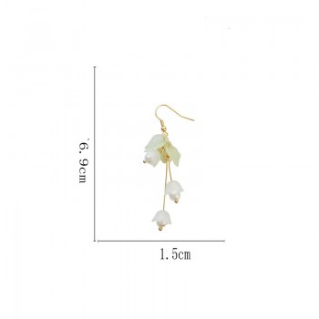 Aestheticism literature eardrop small pure and fresh and sweet girl lilies flowers earring students joker fashion earrings