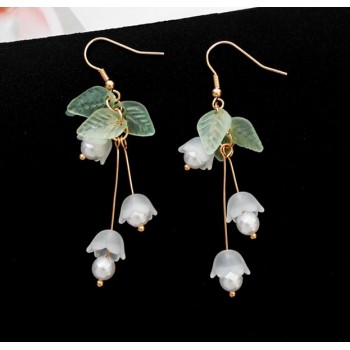 Aestheticism literature eardrop small pure and fresh and sweet girl lilies flowers earring students joker fashion earrings