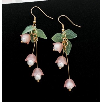 Aestheticism literature eardrop small pure and fresh and sweet girl lilies flowers earring students joker fashion earrings