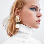 Dvacaman ZA Vintage Simulated Pearl Statement Earrings Women Wedding Party Dangle Drop Earrings Maxi Jewelry Love Christmas Gift
