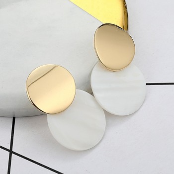 LOVBEAFAS 2019 Fashion Earrings For Women Round Shell Drop Earrings Metal Charming Bohemian boucles doreilles pour les femmes