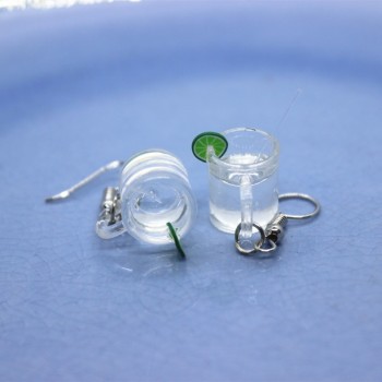 Small and Exquisite Taste Lemonade Cup Earrings Summer Personality DIY Gifts Jewelry Ladies Fashion Creative Funny Accessories