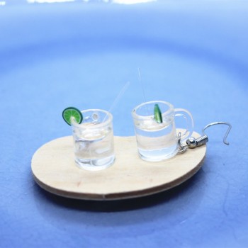 Small and Exquisite Taste Lemonade Cup Earrings Summer Personality DIY Gifts Jewelry Ladies Fashion Creative Funny Accessories