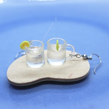Small and Exquisite Taste Lemonade Cup Earrings Summer Personality DIY Gifts Jewelry Ladies Fashion Creative Funny Accessories
