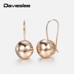 Davieslee Womens Stud Earrings 585 Rose Gold Filled Round Ball Stud Earring for Women Fashion Jewelry Snap Closure LGE66