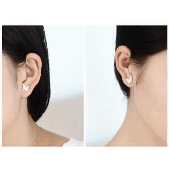 100% 925 Sterling Silver Prevent Allergy Butterfly Stud Earrings for Women Wedding Earrings Jewelry Accessories Brincos