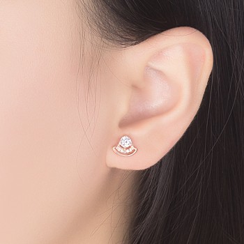 New 925 Sterling Silver Stud Earrings Design Earrings Rose Gold Stud Earrings Solid Silver Jewelry Girl Fashion Accessories