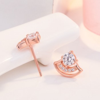 New 925 Sterling Silver Stud Earrings Design Earrings Rose Gold Stud Earrings Solid Silver Jewelry Girl Fashion Accessories