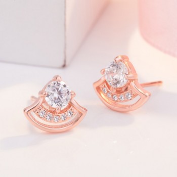 New 925 Sterling Silver Stud Earrings Design Earrings Rose Gold Stud Earrings Solid Silver Jewelry Girl Fashion Accessories