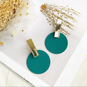 AOMU 2018 New Metal Wire Ball Colorful Acrylic Geometric Circle Irregular Flower Long Dangle Earrings For Women Girl Brinco
