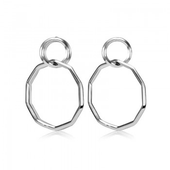 AOMU Vintage Exaggerated Metal Geometric Big Circle Dangle Earrings Gold Silver Fringed Long Earring For Women Party Jewelry