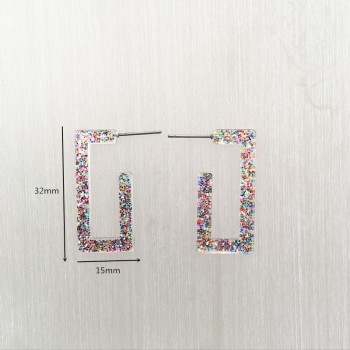 UJBOX 2018 Colored Acetate Earrings women Large Leopard Resin Acetic Acid Hoop Earrings Factory Wholesale Wedding Party Gift