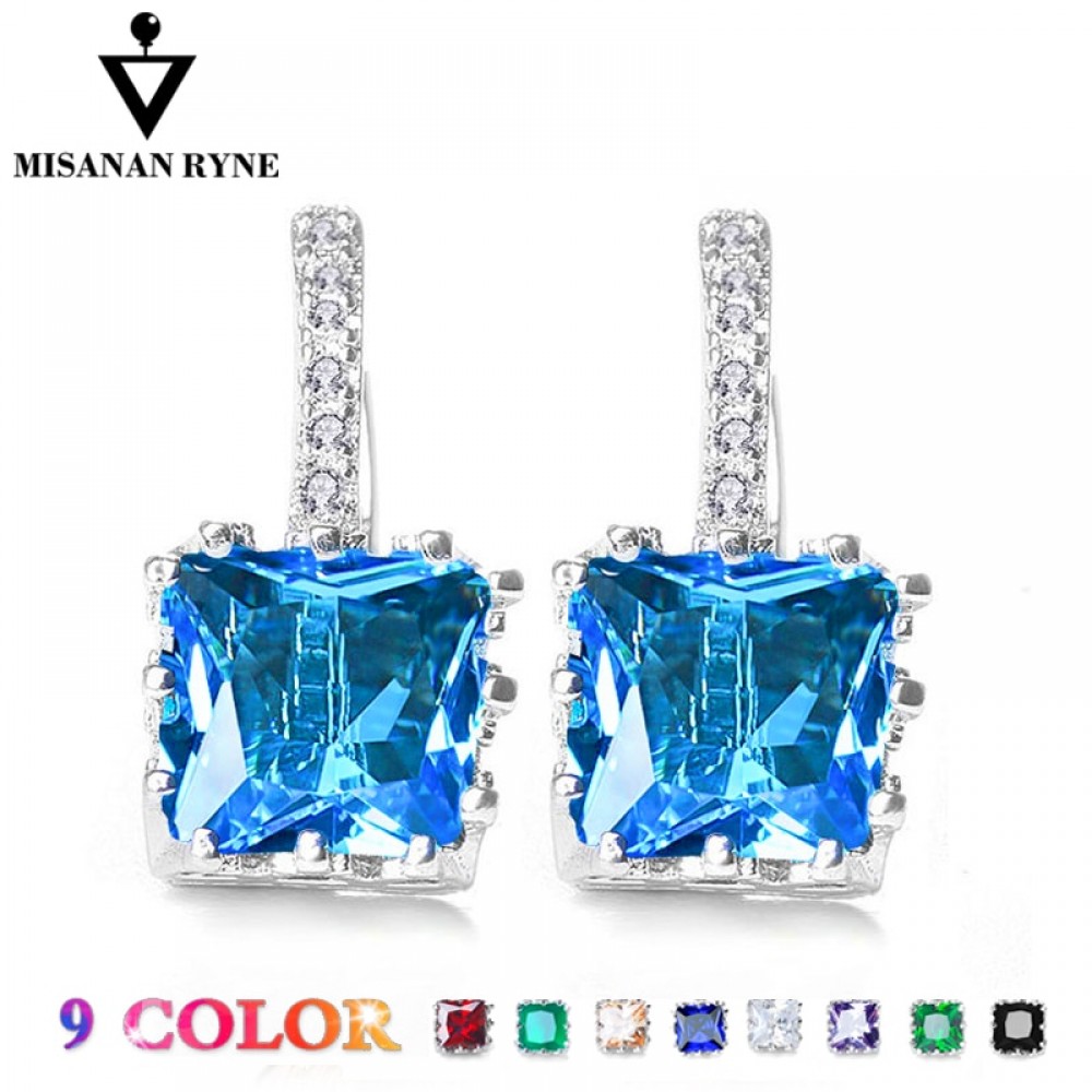 MISANANRYNE Fashion Earrings for Women Shining Square Zircon Wedding Earrings Jewelry Accessories boucle doreille brincos