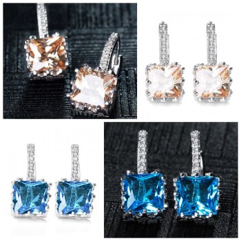 MISANANRYNE Fashion Earrings for Women Shining Square Zircon Wedding Earrings Jewelry Accessories boucle doreille brincos