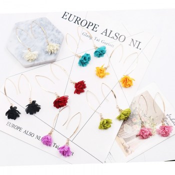 Flower Earrings Copper Fish-shaped Earrings Metal Women Earrings