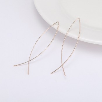 Flower Earrings Copper Fish-shaped Earrings Metal Women Earrings