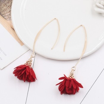 Flower Earrings Copper Fish-shaped Earrings Metal Women Earrings