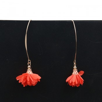 Flower Earrings Copper Fish-shaped Earrings Metal Women Earrings