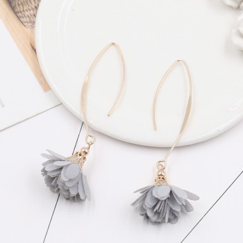 Flower Earrings Copper Fish-shaped Earrings Metal Women Earrings