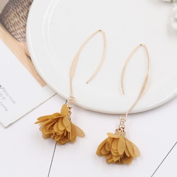 Flower Earrings Copper Fish-shaped Earrings Metal Women Earrings
