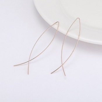 Flower Earrings Copper Fish-shaped Earrings Metal Women Earrings