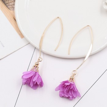 Flower Earrings Copper Fish-shaped Earrings Metal Women Earrings