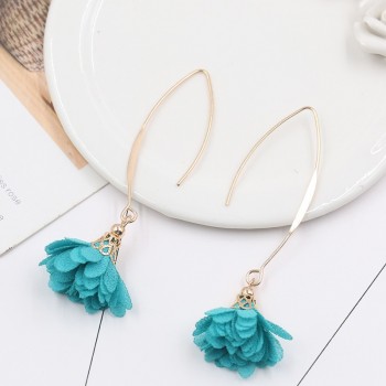 Flower Earrings Copper Fish-shaped Earrings Metal Women Earrings