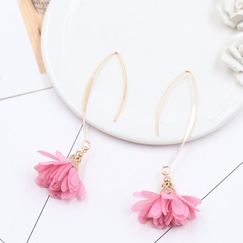 Flower Earrings Copper Fish-shaped Earrings Metal Women Earrings