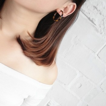 UJBOX Japanese Korean Geometric Acetate Earrings Multi Color Harajuku Acetic Acid Earrings Summer Leopard Hoop Earrings E363