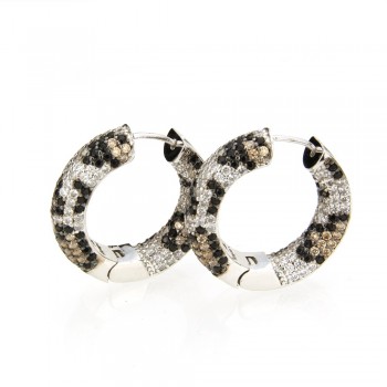 SUNSLL Golden Copper Earrings Mixed Color Cubic Zirconia Circle Hoop Earrings Womens Fashion Jewelry Cobre CZ Brinco CepbTn