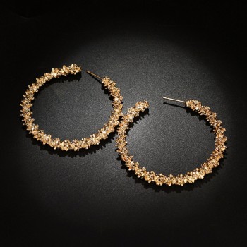 Shellhard Big Round Hoop Earrings Sliver Gold Alloy Large Circle Earrings Women Charming Jewelry Gift Punk Statement Earrings