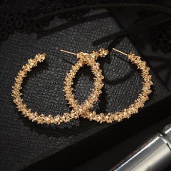 Shellhard Big Round Hoop Earrings Sliver Gold Alloy Large Circle Earrings Women Charming Jewelry Gift Punk Statement Earrings