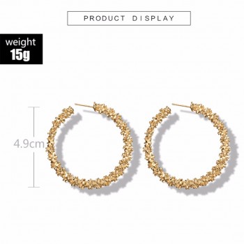 Shellhard Big Round Hoop Earrings Sliver Gold Alloy Large Circle Earrings Women Charming Jewelry Gift Punk Statement Earrings