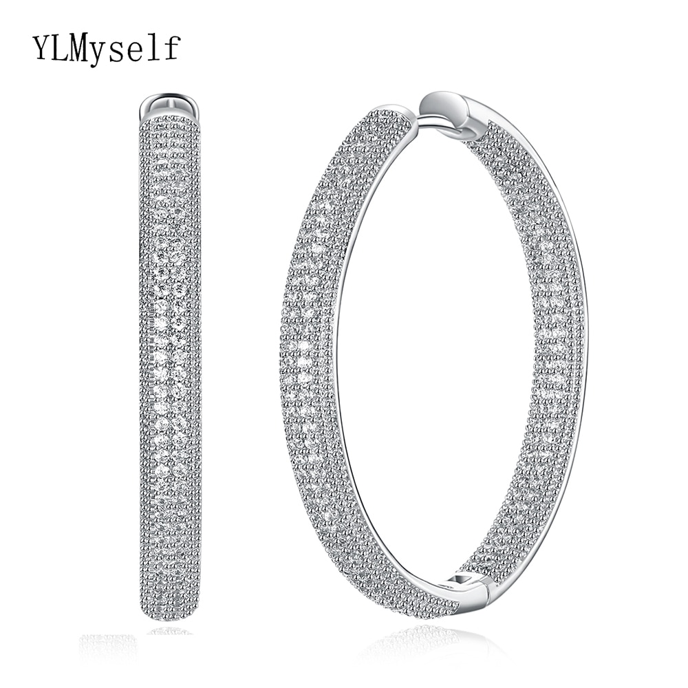 Top quality 4cm diameter large hoop earrings white jewelry classic jewellery fast shipping women big circle earring