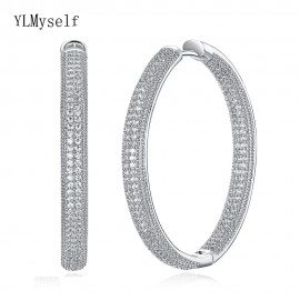 Top quality 4cm diameter large hoop earrings white jewelry classic jewellery fast shipping women big circle earring